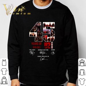 U2 Band 45 Years Of 1976-2021 Signatures The Edge Adam Clayton shirt 2