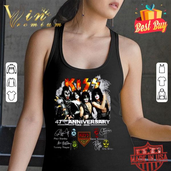 Original 47th Anniversary 1968-2020 Kiss Band Member Signatures shirt