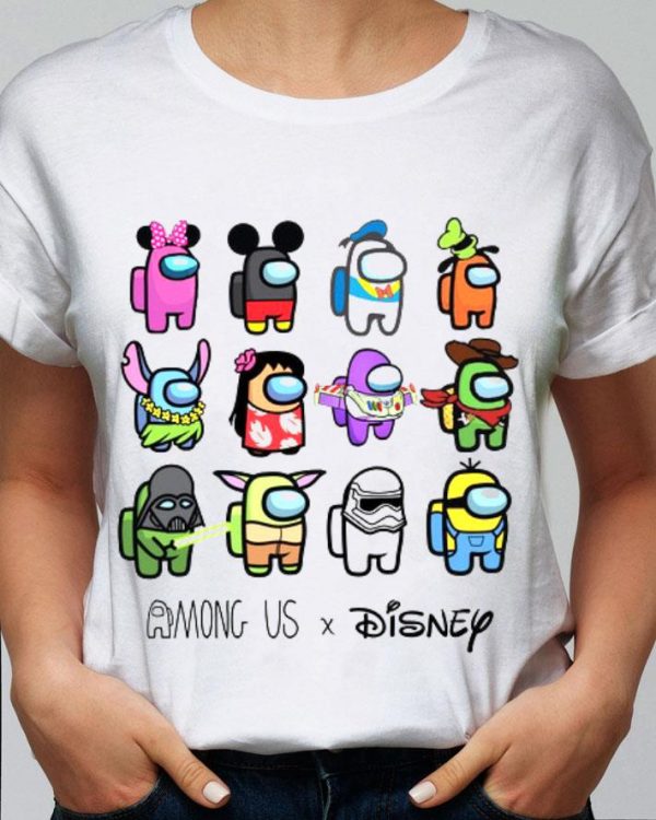 Official Among Us mashup Disney characters shirt