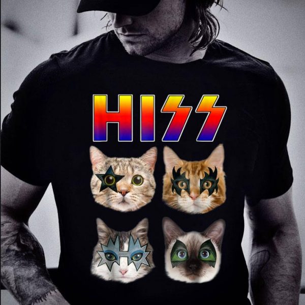 Funny Hiss Funny Cats Kittens Rock Kiss shirt