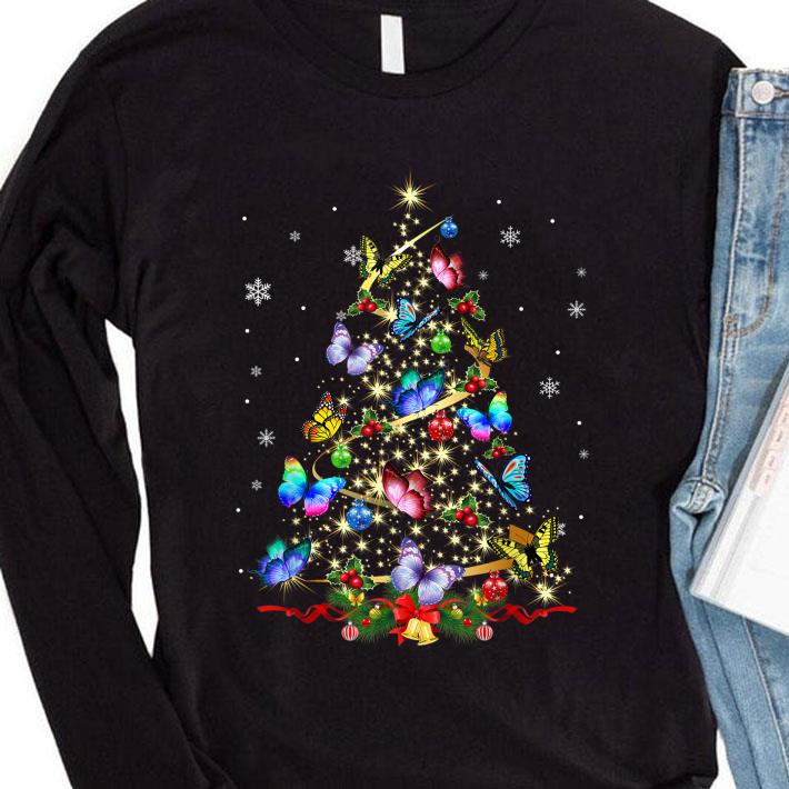 4eaf0ca3 funny butterfly christmas tree lights women girls xmas butterfly shirt 4 - Funny Butterfly Christmas Tree Lights Women Girls Xmas Butterfly shirt