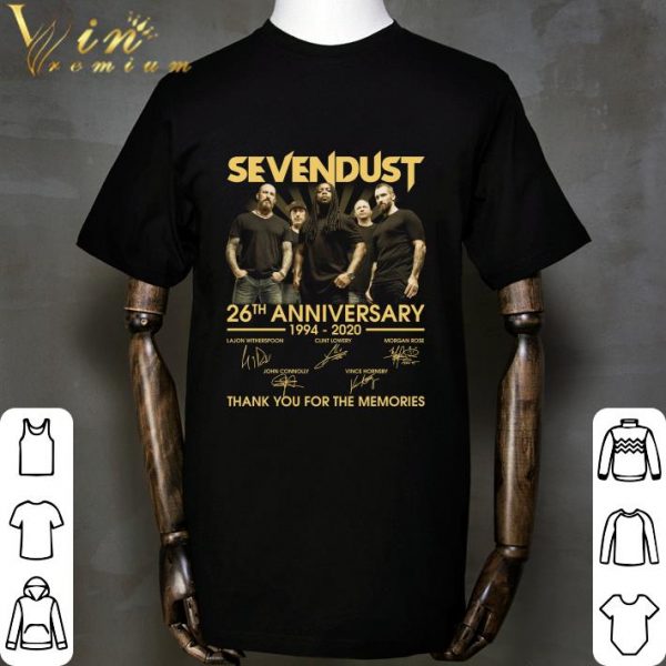 Sevendust 26th Anniversary 1994-2020 Signatures Thank You Memories shirt