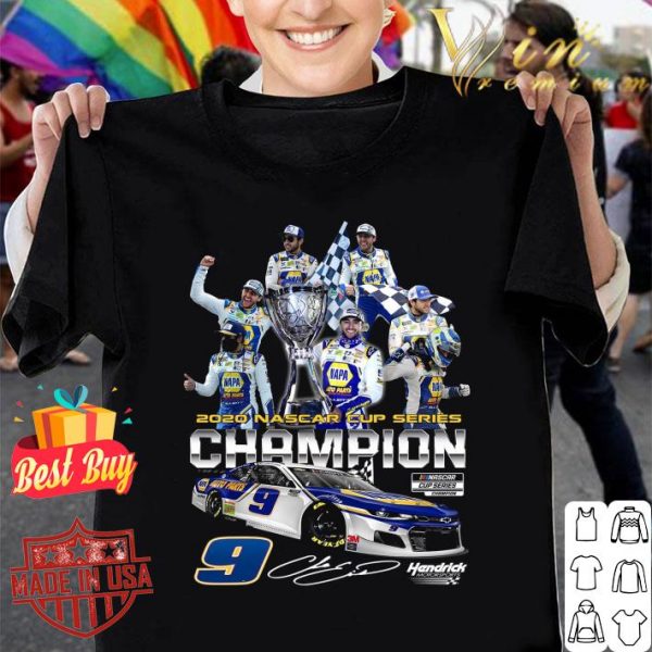 Hot 2020 Nascar Cup Series Champion 9 Chase Elliott Victory Signature shirt