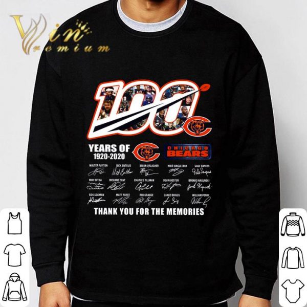 100 Years Of 1920-2020 Chicago Bears Signed Thank You Memories shirt