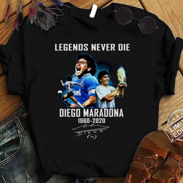 Original Legends Never Die RIP Diego Maradona 1960-2020 Signature shirt