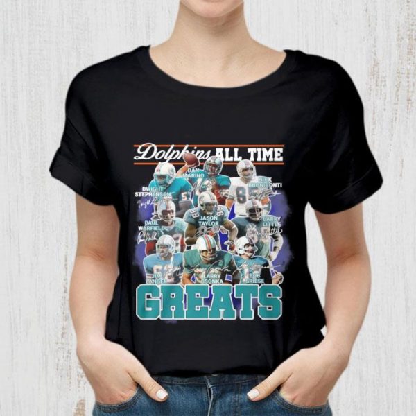 Miami Dolphins All Time Greats Team Players Signatures shirt