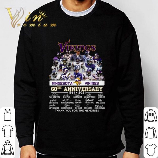 Minnesota Vikings 60th Anniversary 1961-2021 Thank You For The Memories shirt