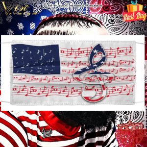 Note Music American Flag Face Mask