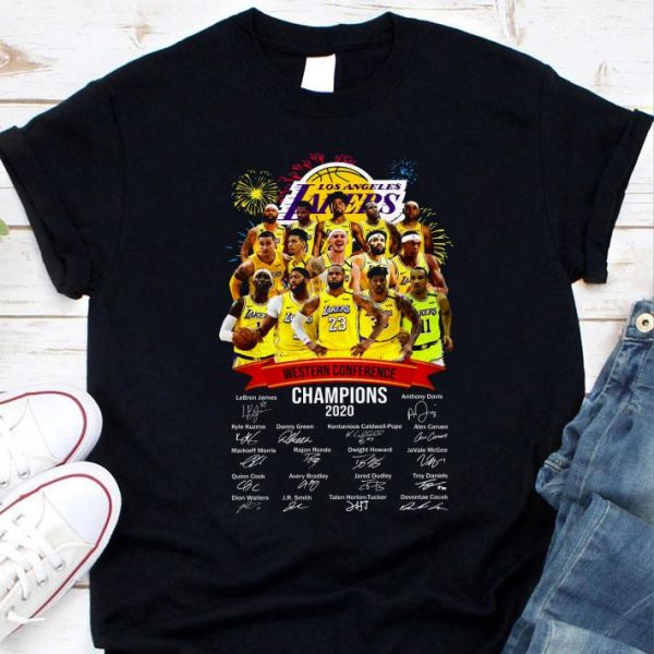 Official NBA Lakers Western Conference Champions 2020 Signed LeBron James shirt