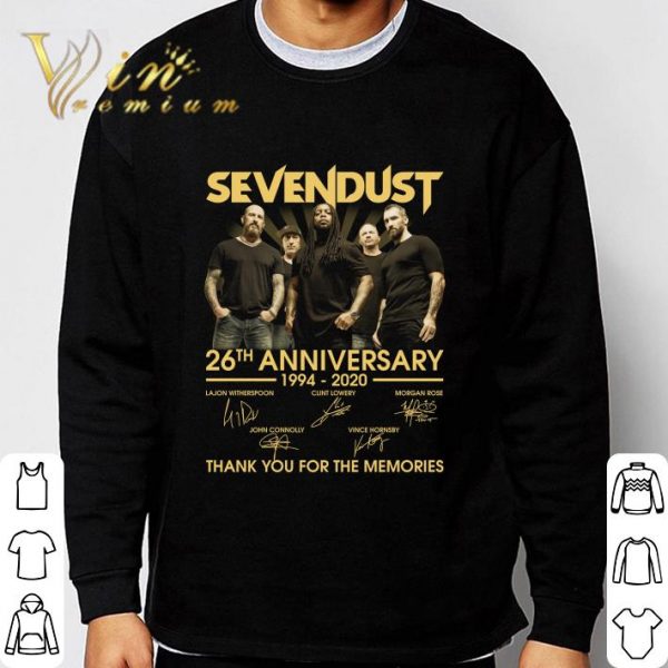 Sevendust 26th Anniversary 1994-2020 Signatures Thank You Memories shirt