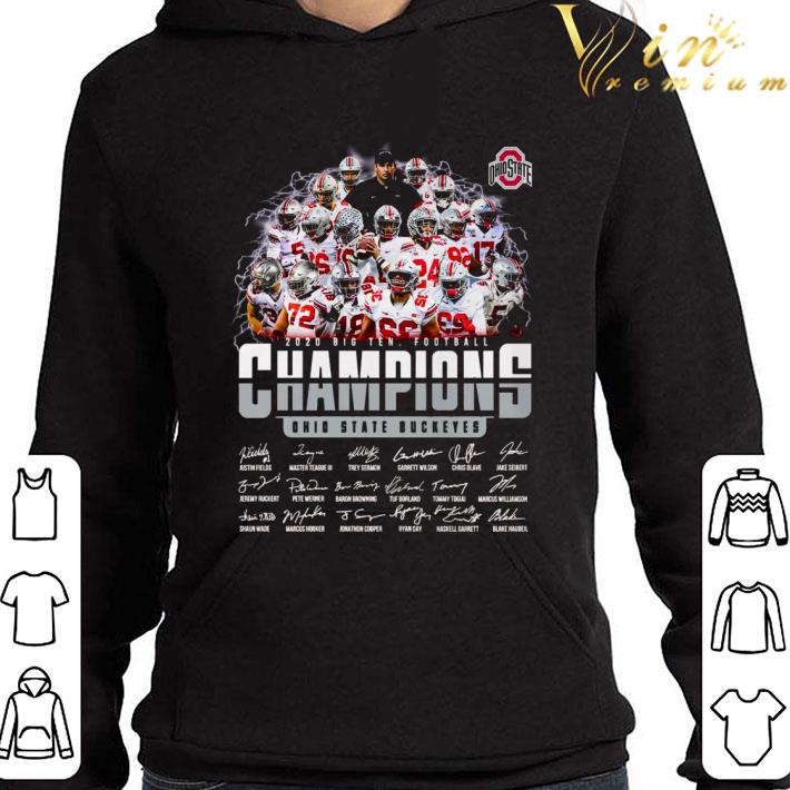 7be9282d 2020 big ten football champions ohio state buckeyes signatures shirt 4 - 2020 Big Ten Football Champions Ohio State Buckeyes Signatures shirt