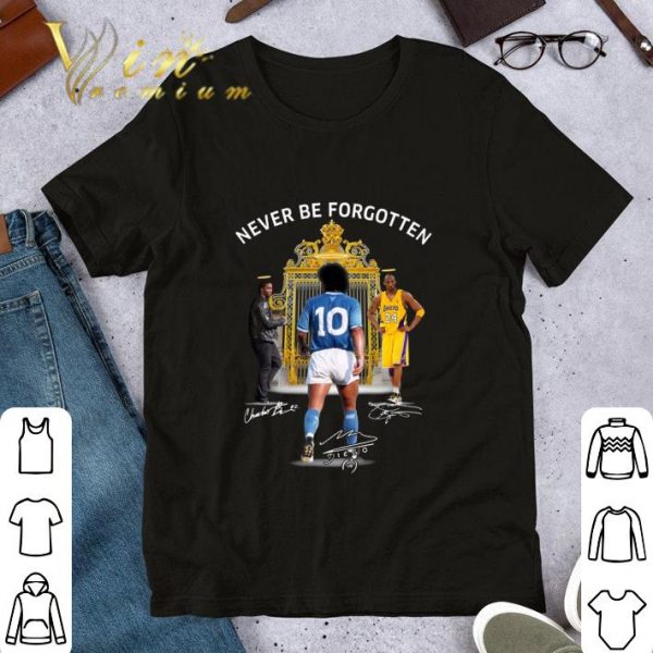 Premium Never Be Forgotten Diego Maradona Chadwick Boseman Kobe Bryant Signatures shirt