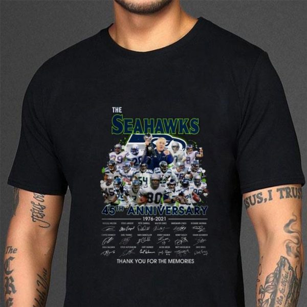 Best Seattle Seahawks The Seahawks 45th Anniversary 1976-2021 Signatures shirt