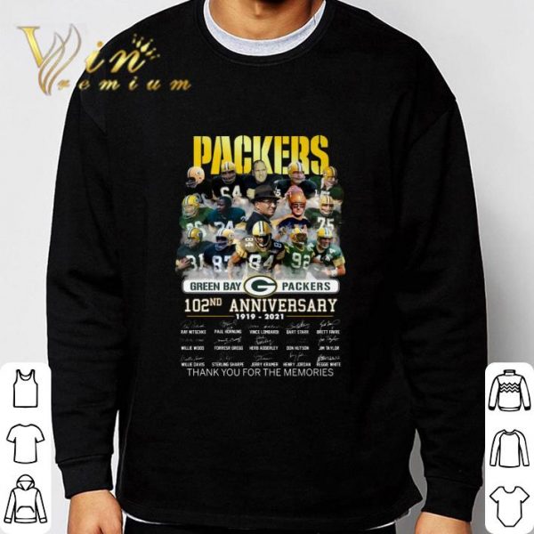 Green Bay Packers 102nd Anniversary 1919-2021 Signatures shirt