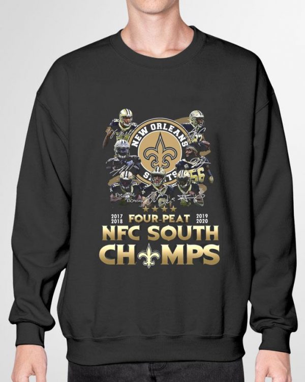 Premium New Orleans Saints 2017-2018 Four Peat 2019-2020 NFC South Champs shirt