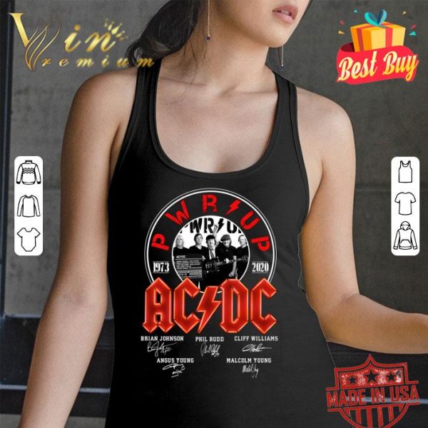 Original Power Up PWR UP ACDC 1973-2020 Signatures shirt