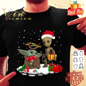 Premium Reindeer Baby Yoda Santa Baby Groot Christmas Gift 2020 shirt 1
