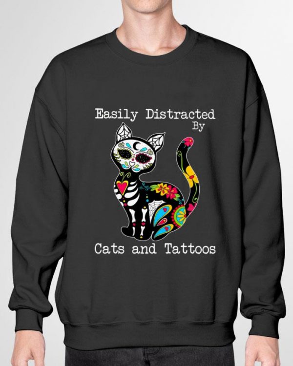 Hot Tattoo Cat Easily Distracted By Cats And Tattoos shirt