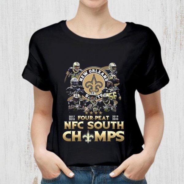 Premium New Orleans Saints 2017-2018 Four Peat 2019-2020 NFC South Champs shirt