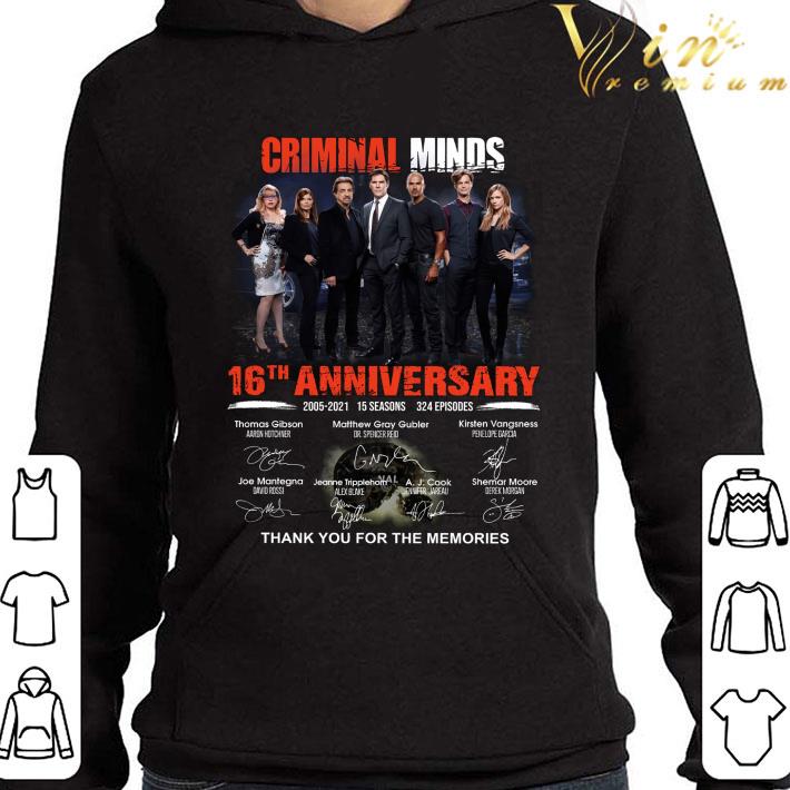 9789c074 criminal minds 16th anniversary 2005 2021 15 seasons 324 ep signatures shirt 4 - Criminal Minds 16th anniversary 2005-2021 15 seasons 324 ep signatures shirt