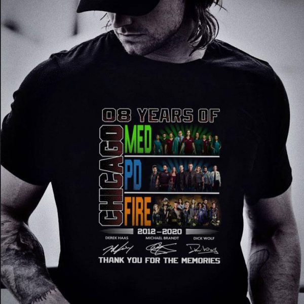 Original 08 Years Of Chicago Med Fire and PD 2012-2020 Signatures shirt