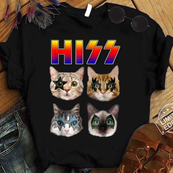 Funny Hiss Funny Cats Kittens Rock Kiss shirt