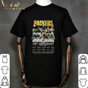 Green Bay Packers 102nd Anniversary 1919-2021 Signatures shirt 1