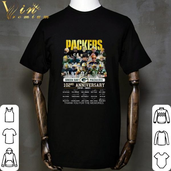 Green Bay Packers 102nd Anniversary 1919-2021 Signatures shirt