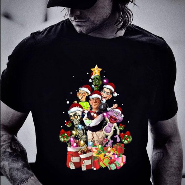 Funny Jeff Dunham Peanut Walter Puppets Team Christmas Tree shirt