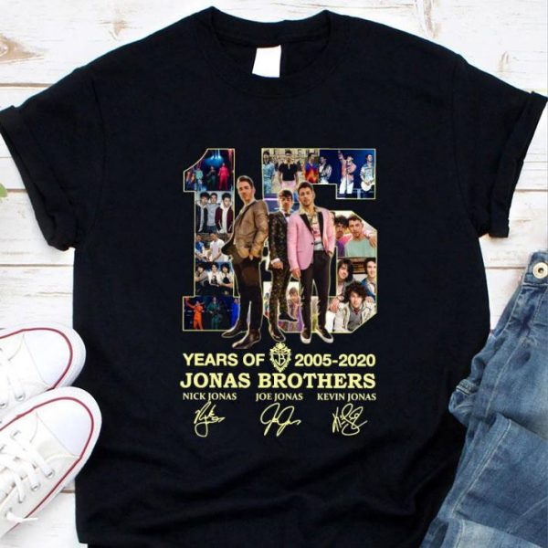 15 Years Of 2005-2020 Jonas Brothers Signatures Nick Jonas shirt
