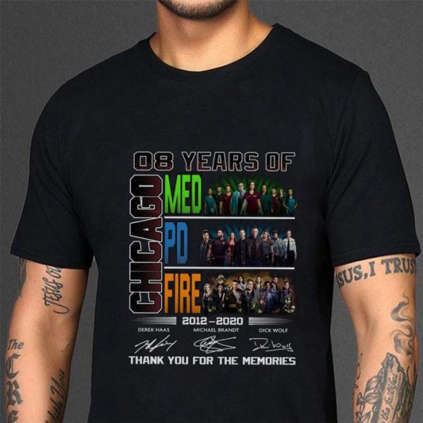 Original 08 Years Of Chicago Med Fire and PD 2012-2020 Signatures shirt