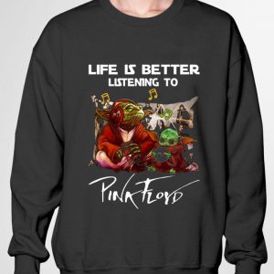 Original Master Yoda and Baby Yoda Life Is Better Listening To Pink Floyd Star Wars shirt 2