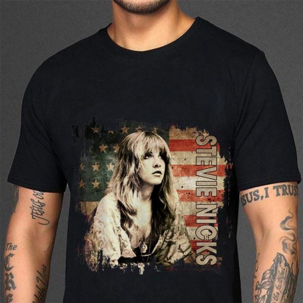 Official Vintage Stevie Tees Nicks Gift Christmas Retro Flag American shirt
