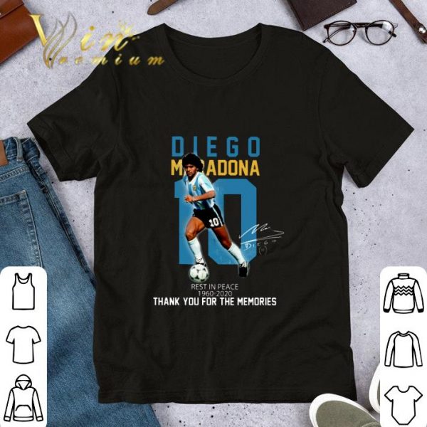 Awesome 10 Diego Maradona Rest In Peace 1960-2020 Thank You Memories shirt