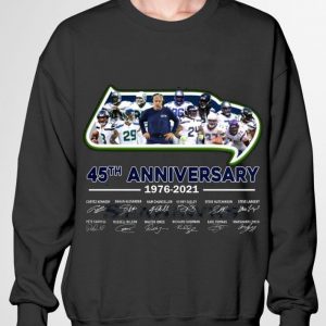 Funny NFL Seattle Seahawks 45th Anniversary 1976-2021 Signatures shirt 2