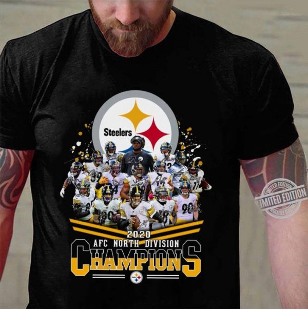 2020 Pittsburgh Steelers Champions AFC North Division Signatures shirt