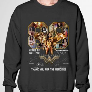 Awesome 80 years of 1941-2021 Wonder Woman Gal Gadot signatures shirt 2