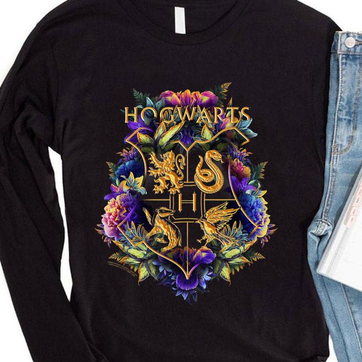c0cfe790 awesome harry potter hogwarts multi colored floral crest shirt 4 - Awesome Harry Potter Hogwarts Multi-Colored Floral Crest shirt