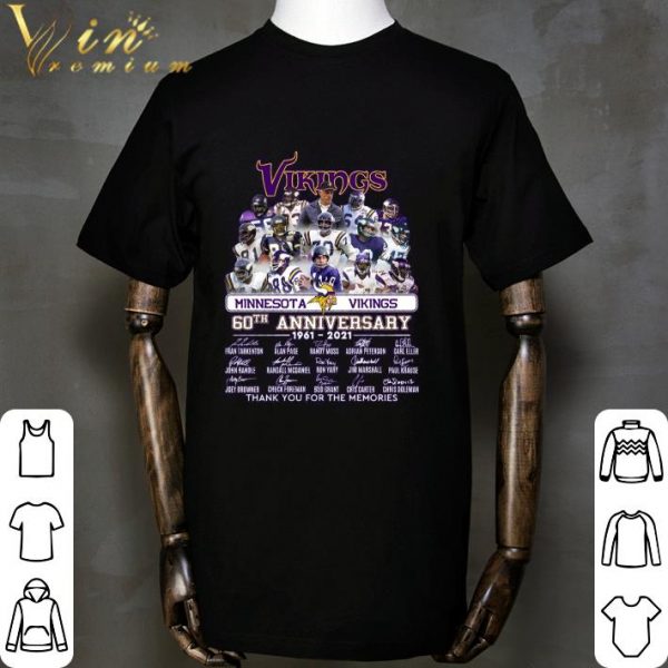 Minnesota Vikings 60th anniversary 1961-2021 signatures shirt