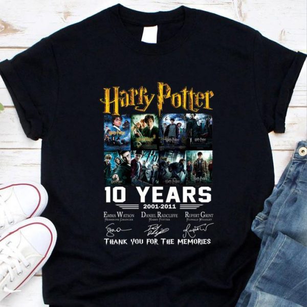 Original Harry Potter 10 Years 2001-2011 Signatures shirt