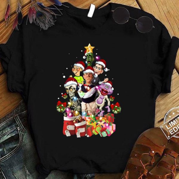 Funny Jeff Dunham Peanut Walter Puppets Team Christmas Tree shirt