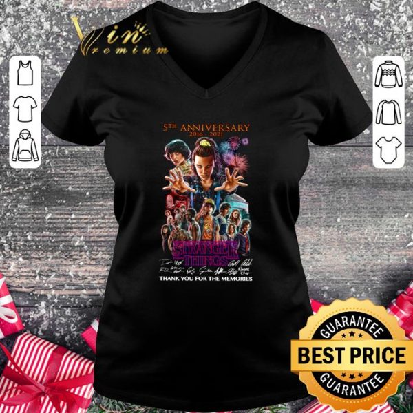 Awesome Netflix Stranger Things 5th Anniversary 2016-2021 Signatures shirt