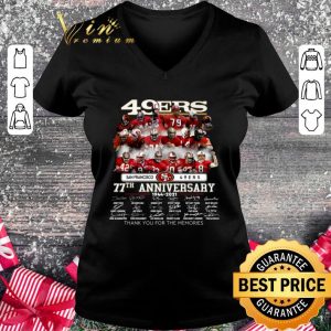 Awesome Thank You San Francisco 49ers 77th Anniversary 1944-2021 Signatures shirt 1