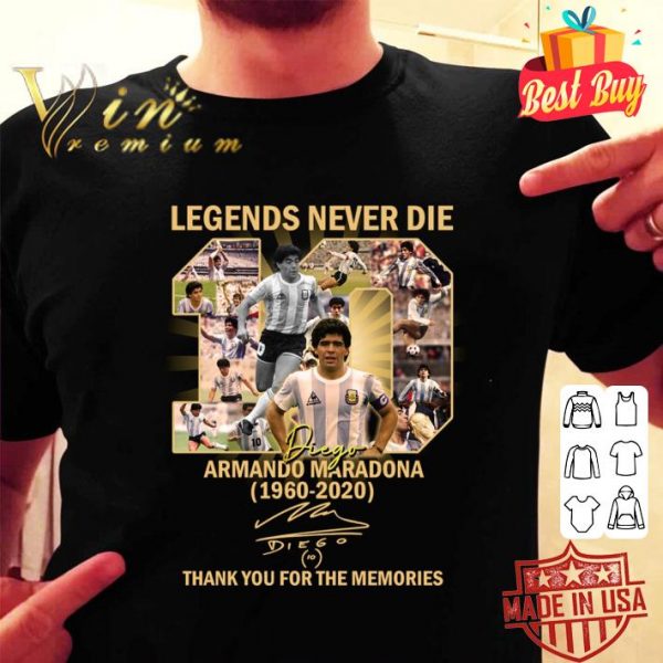 Official Legends Never Die 10 Diego Armando Maradona 1960-2020 Signature shirt