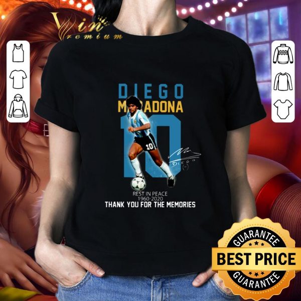 Awesome 10 Diego Maradona Rest In Peace 1960-2020 Thank You Memories shirt