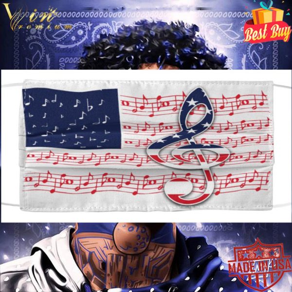 Note Music American Flag Face Mask