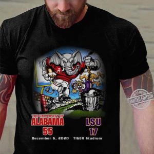 The University Of Alabama 55-17 LSU Tiger Stadium December 6 2020 shirt 2