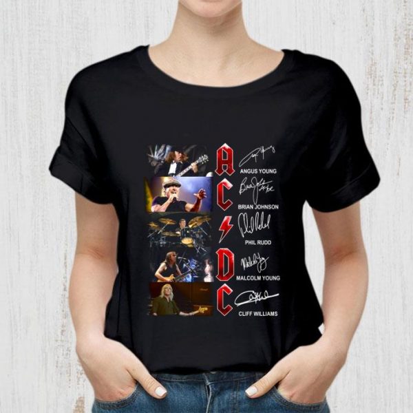 Hot ACDC Signature Angus Young Brian Johnson Phil Rudd Malcolm Young shirt