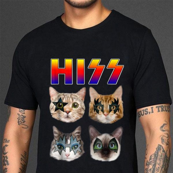 Funny Hiss Funny Cats Kittens Rock Kiss shirt