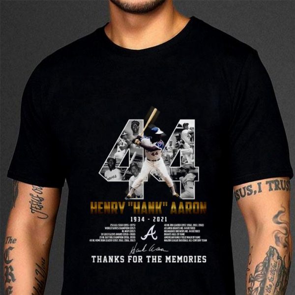 44 Henry Hank Aaron 1934-2021 Milwaukee Braves Signature shirt